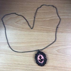 Vintage Rockabilly Pinup Anchor Resin Necklace